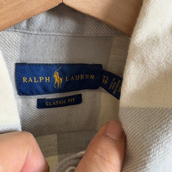 Polo by Ralph Lauren classic fit Gray and Cream Checkered women’s Shirt - Picture 4 of 6